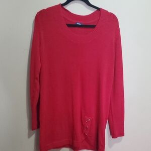 Reitmans Vibrant Red Crew Neck Sweater Size XL